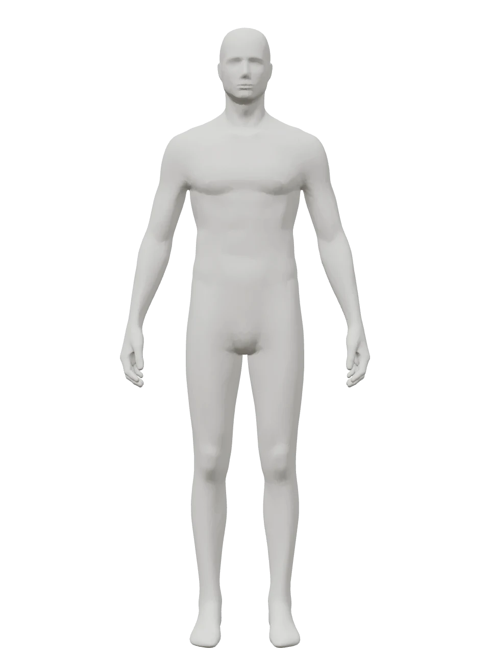 A matte male figure with highlighted zones where testosterone acts: brain, throat, skin, chest, heart, belly, muscle, bone, prostate, sexual function and testes